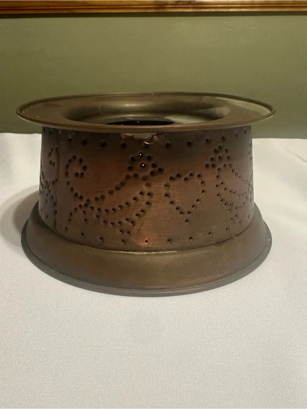 Pfaltzgraff Copper Pierced Metal Lantern Accent / warmer / casserole